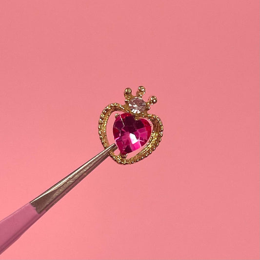 Joya corazón corona 2Uds