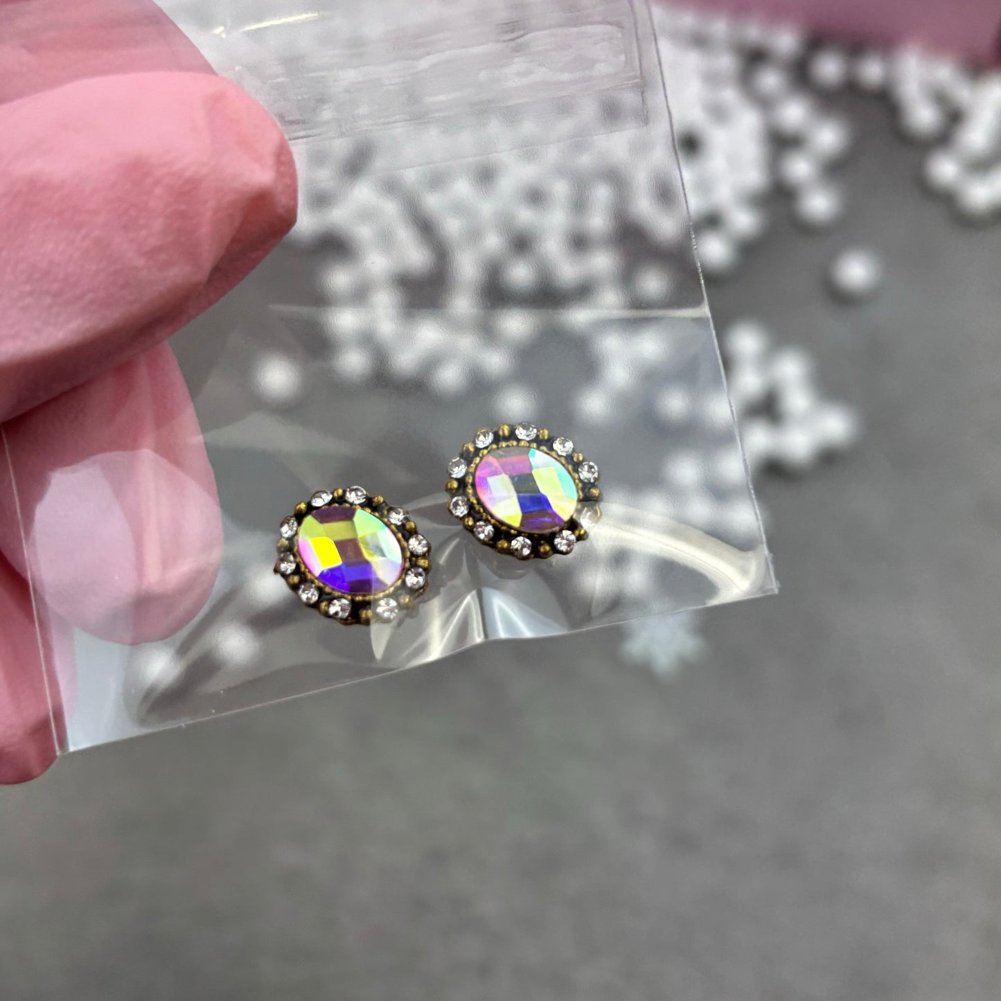 Joyas oval cristal 2UDS