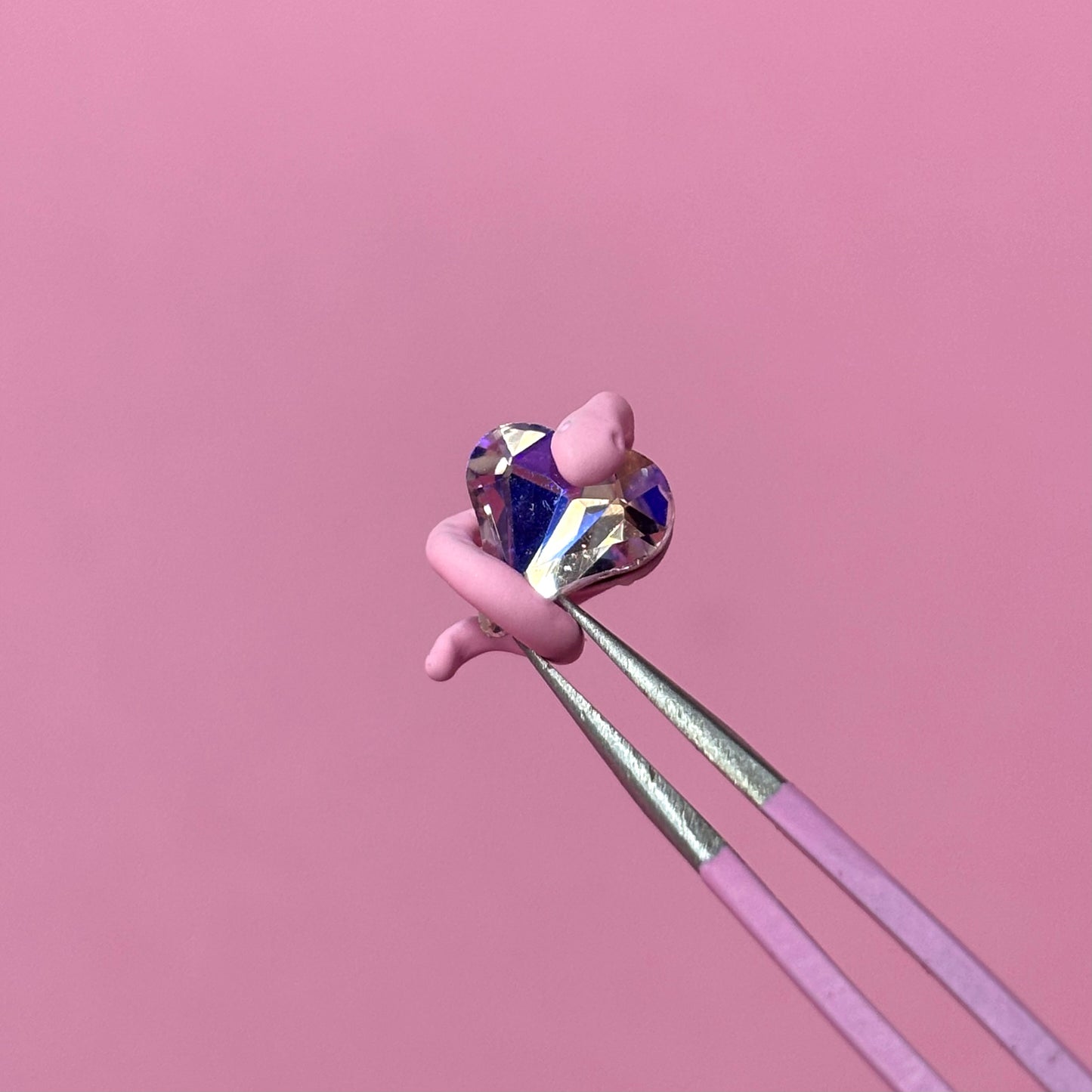 Baddie crystal pink 2UDS