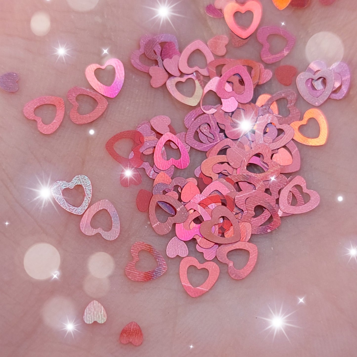 Corazones coral tamaño 3mm y 6mm