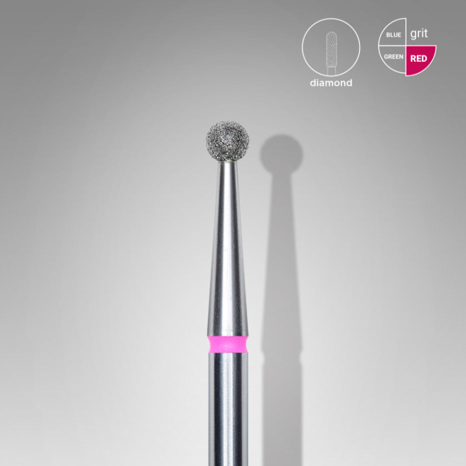 Fresa diamante STALEKS💎Bola pequeña grano fino(Rojo)2,5mm