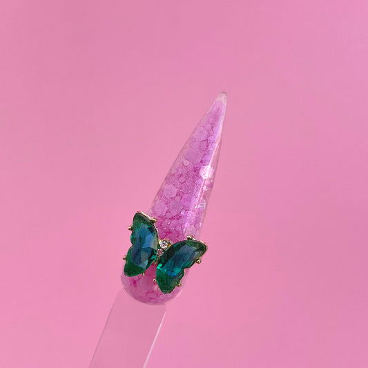 Mariposa verde cristal XL