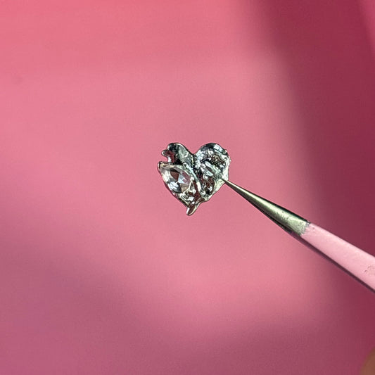 Corazón joyita con cristal x2Uds