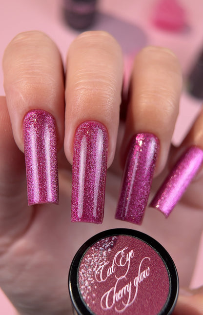 " Cat eye Cherry glow " ESMALTE | GEL POLISH