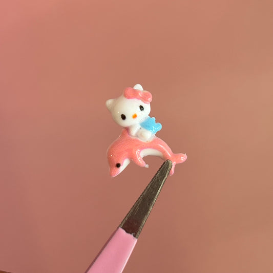 Kitty delfín rosa coral 2Uds
