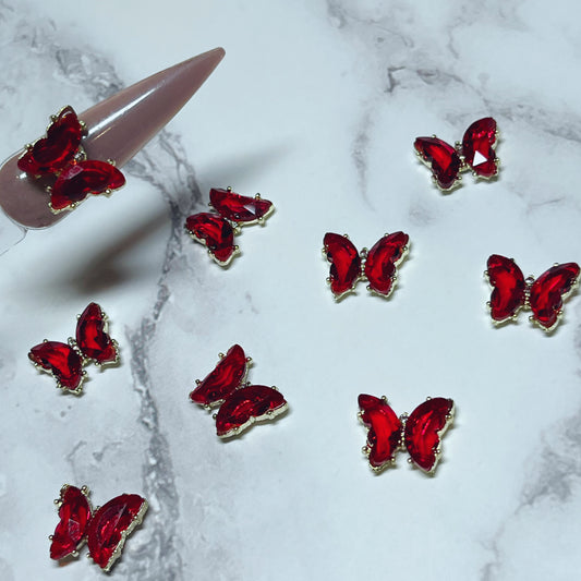 ♥️Mariposa cristal rojo Pack 2 uds